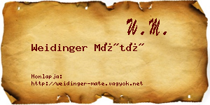 Weidinger Máté névjegykártya